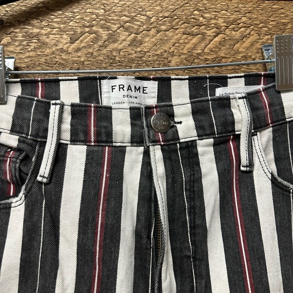 FRAME Le Sylvie Slender Straight Jeans – Sano Stripe – Size 32 - Picture 9 of 16